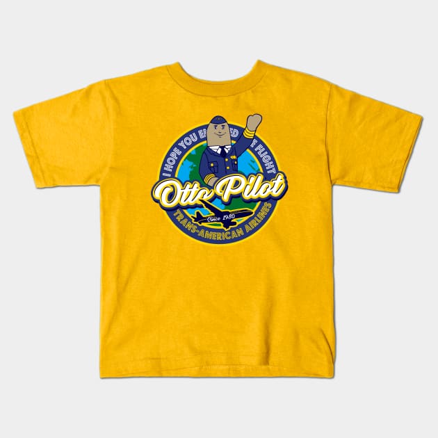 Otto Pilot Airplane Pilot Kids T-Shirt by Alema Art